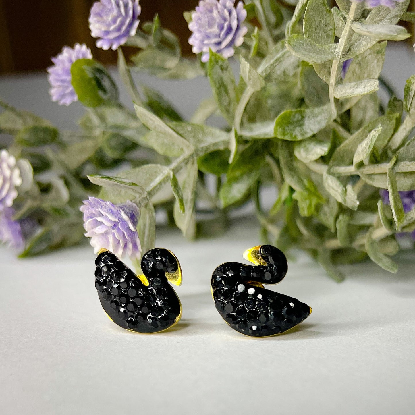 Black Swam earrings