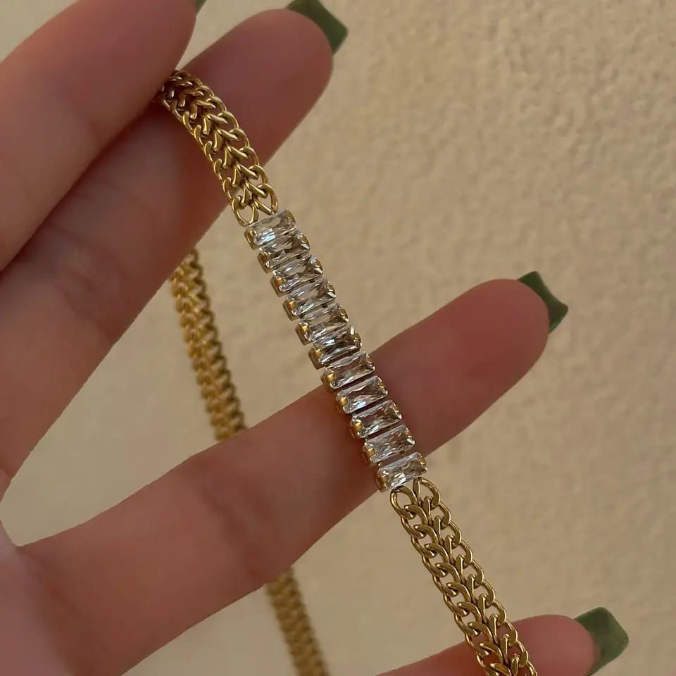 Cubic Zirconia Goldd Plated Bracelet