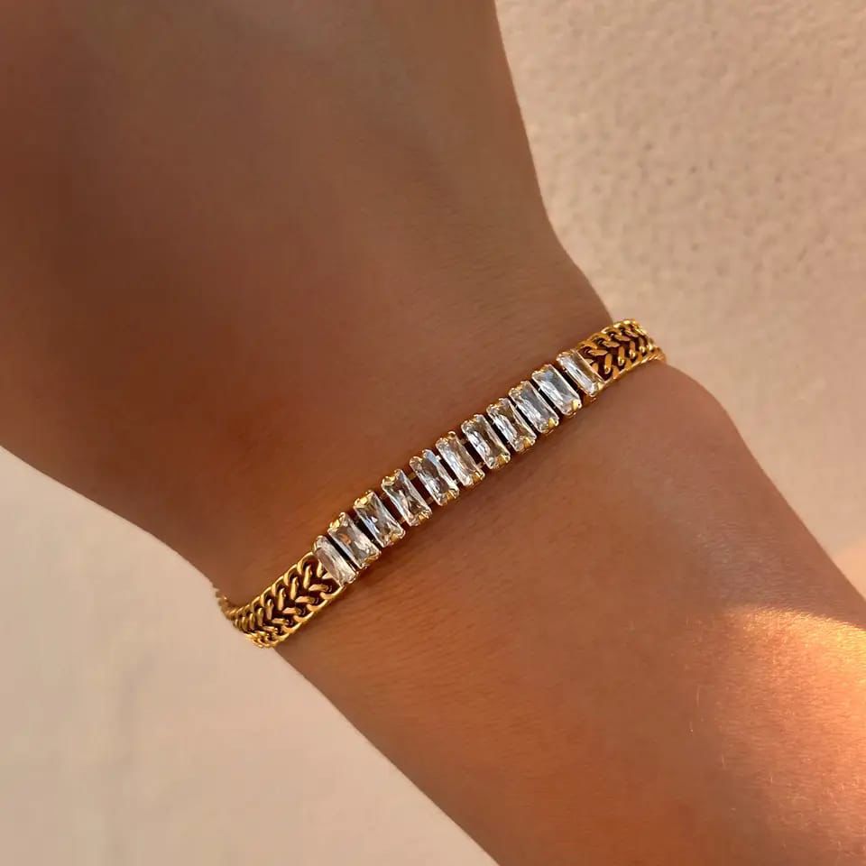 Cubic Zirconia Goldd Plated Bracelet